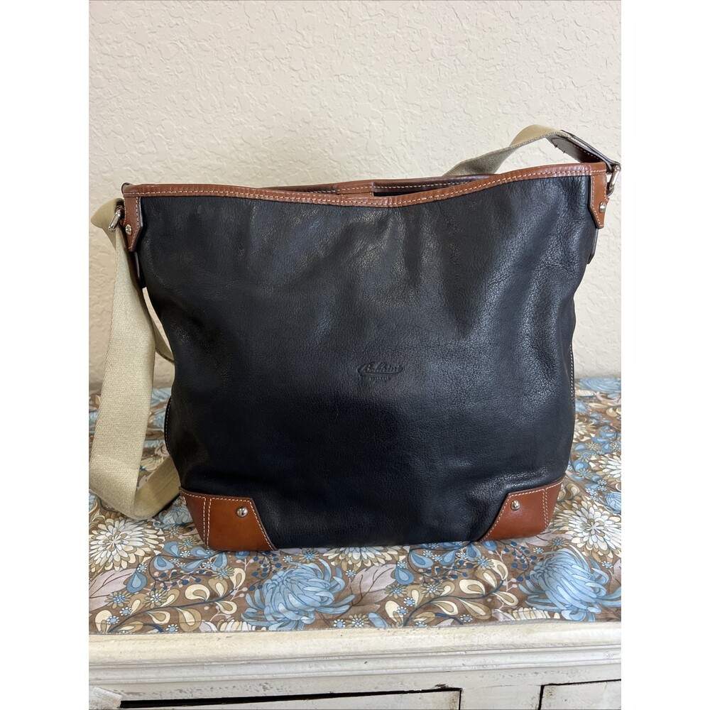 Boldrini Selleria Large Tote Shoulder Crossbody Bag Black Leather